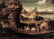 CARPI, Girolamo da Landscape with Magicians fs oil painting on canvas